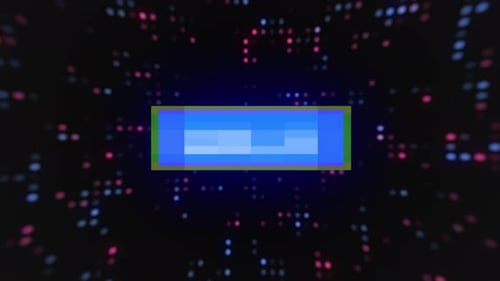Effet de texte Dall-E Distorted Glitch avec arrière-plan numérique abstrait