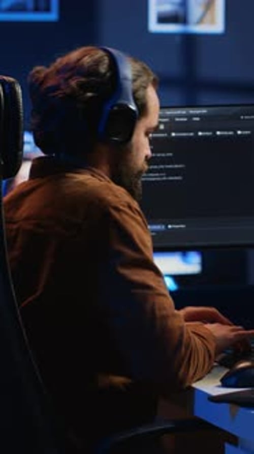 Hyperactive Software Developer Suffering From Adhd Affliction Writing Code