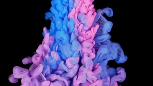 Colorful Ink Swirls and Blends Abstractly