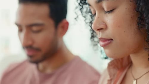 Loving Couple Reading Book Together at Home
