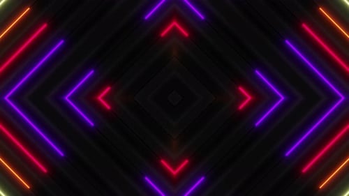 4 K Colored Neon Pattern Loop 12