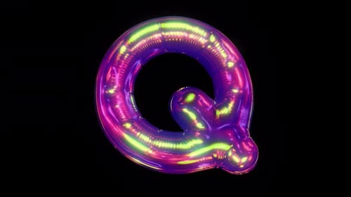 Futuristic Inflatable Letter Q Animation