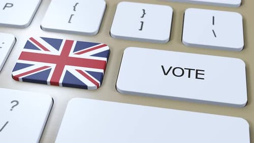 United Kingdom Vote Key Press on Computer Keyboard