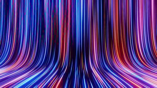 Flowing abstract neon lines. Loop animation
