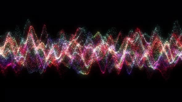 Sound Signal Randomly Fractal And Moving Animation. Digital Sound ...