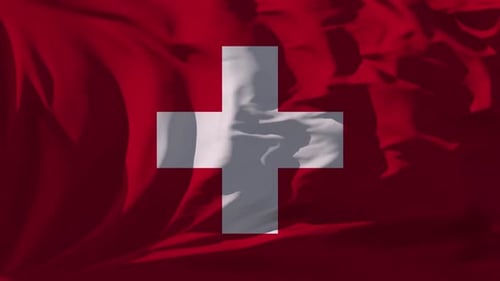 Waving Swiss Flag Seamless Loop Animation