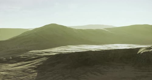 Slow Aerial Flyover Barren Mountain Landscape