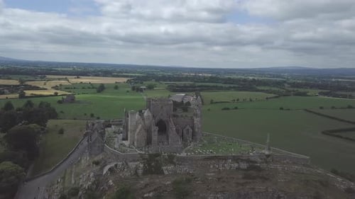 Aerial View of The Rock of Cashel in Ireland.
