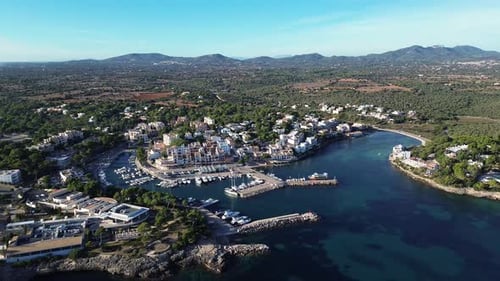 Aerial view of Porto Petro in Mallorca