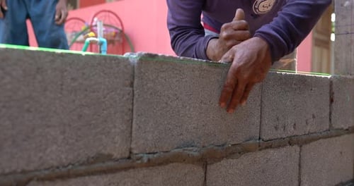 Mason block in the building construction or plaster house construction.