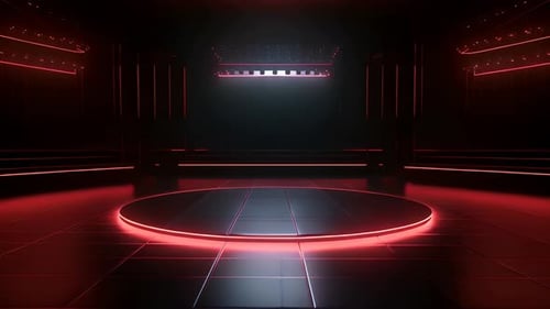 Futuristic Neon Red Virtual Stage Presentation Background