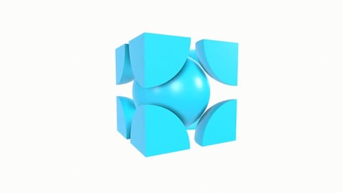 Unit Cell rotation in loop on white background