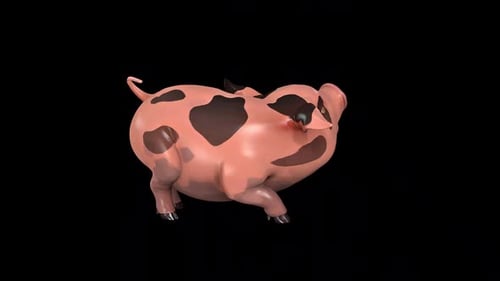 Toon Character Pig Agitated