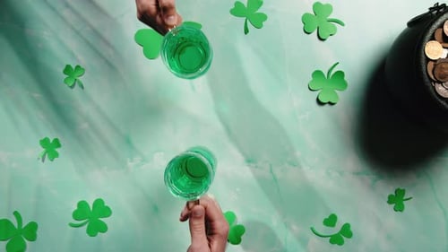 Cheer of Green Beer Glass for Saint Patrick Day