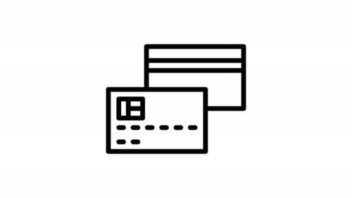 credit card line icon animation