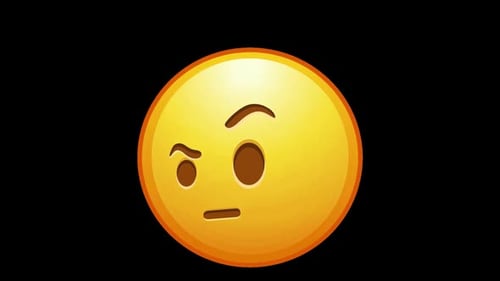 Animated 3D Thinking Face Emoji Icon Loop