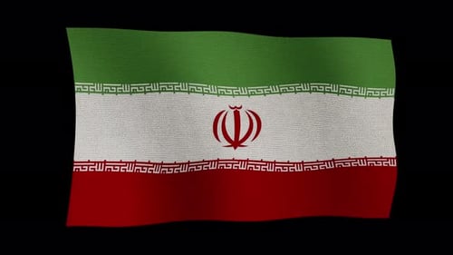 Realistische Animation der iranischen Flagge, die sanft im Wind weht