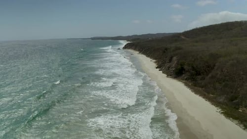 Tropical Beach Shoreline on the Paradise Coast of Puerto Vallarta, Mexico - Aerial