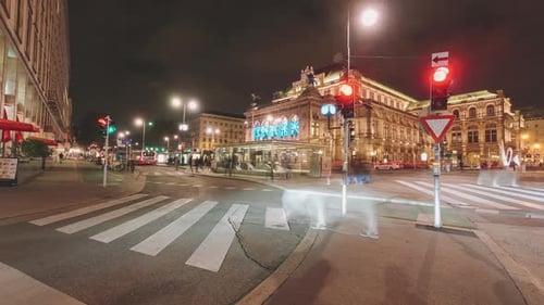 Vienna Night Cityscape Timelapse