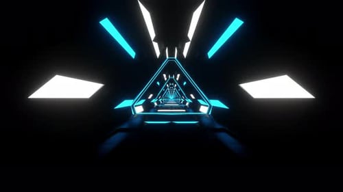 Blue Light Triangles Tunnel Loop