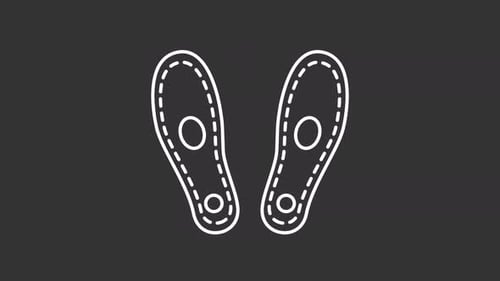 Minimalist Animated Line Art Icon of Shoe Insoles