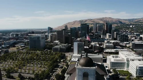 Salt Lake City Skyline Aerial View