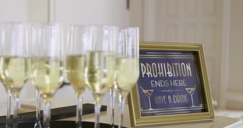 Elegant Champagne Flutes at Wedding Celebration