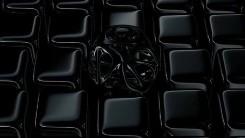 Abstract Dark Fluid Motion Background with Morphing Shapes