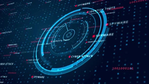 System Alert Written on Computer Screen with Digital Interface