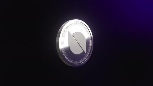 Ontology Cryptocurrency Silver Coin Rotating Animation