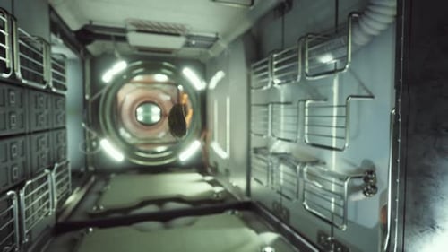 Concombre mariné au vinaigre flottant dans la Station spatiale internationale