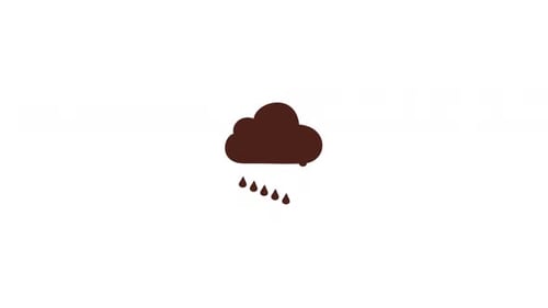 Animated Flat Design Rain Cloud Icon