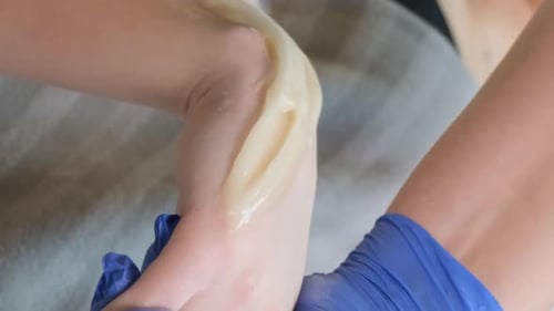 Waxing Process for Hair Removal, Close Up