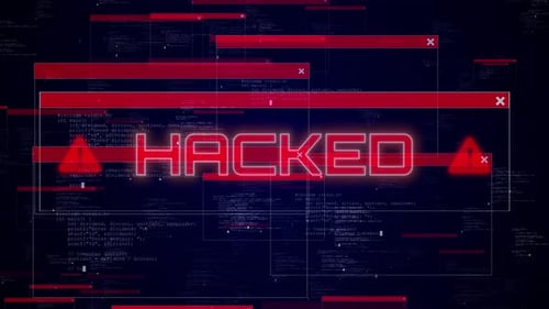 Abstrakter digitaler Glitch-Effekt mit Geräuschschleife im Hintergrund, Fehlersignal-Schleifenviruscode und