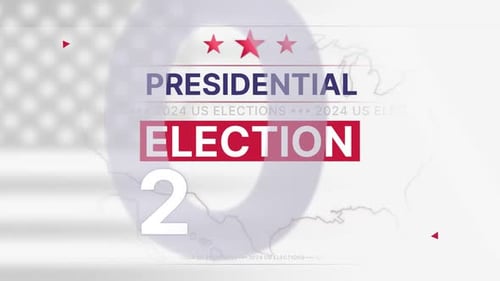 Presidential Election 2024 Title Card with US Flag Background