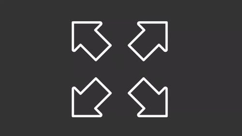 Animated linear arrow icons away from center