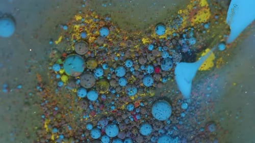 Colorful Bubbles Abstract Art Background Zooming