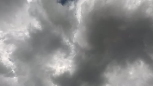 Timelapse Fluffy Cumulus Clouds Moving in Bright Blue Sky Abstract Aerial Nature Summer Sky View