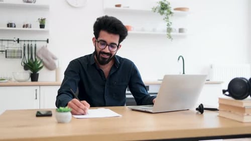 Man Working From Home Gives OK Hand Gesture