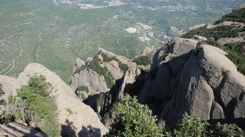 Panoramic View of the Jagged Montserrat Massif