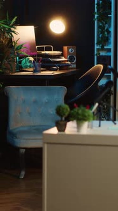 Vertical Video 3D Renders on Computers in Living Room