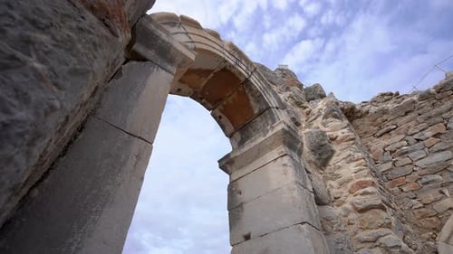 Historical ruins in the Ancient City of Ephesus 4K