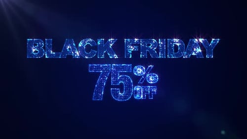 Sparkling Blue Black Friday 75 Percent Off Sale Title