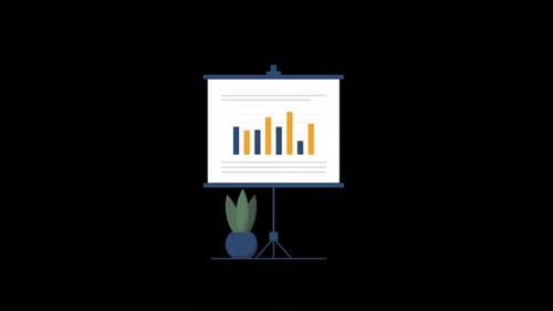 Animierte Geschäftspräsentation mit Finanzdaten. Konzeptvideo zur Marketingstrategie - Transparent