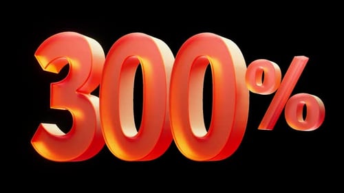 Glowing 3D Percentage Reveal Animation