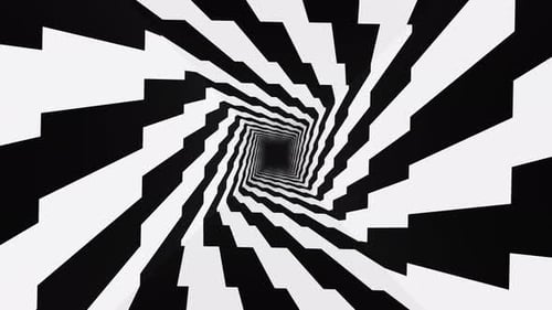 Rotating Square Hypnotic Optical Illusion Tunnel Loop Animation