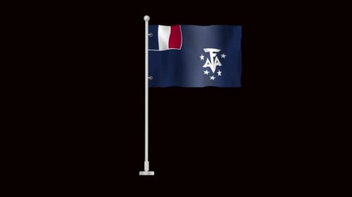 Waving Flag of the French Southern and Antarctic Lands