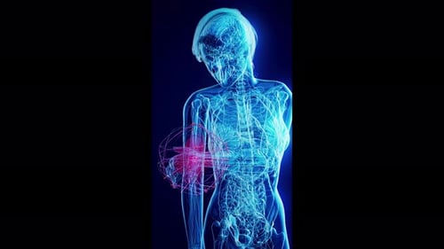 Conceptual vertical animation of elbow pain
