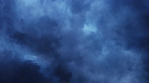 timelapse dark blue clouds and thunderstorm