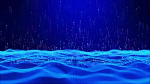 Cyberspace of Future Digital Technology Banner Green Blue Background Concept